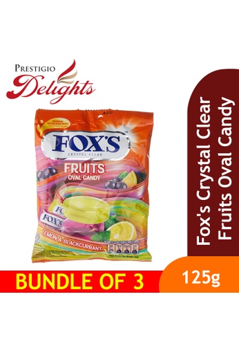 Prestigio Delights Fox's Crystal Clear Fruits Oval Candy (Lemon and Blackcurrant) 125g Bundle of 3 7CD35ES4D22432GS_1