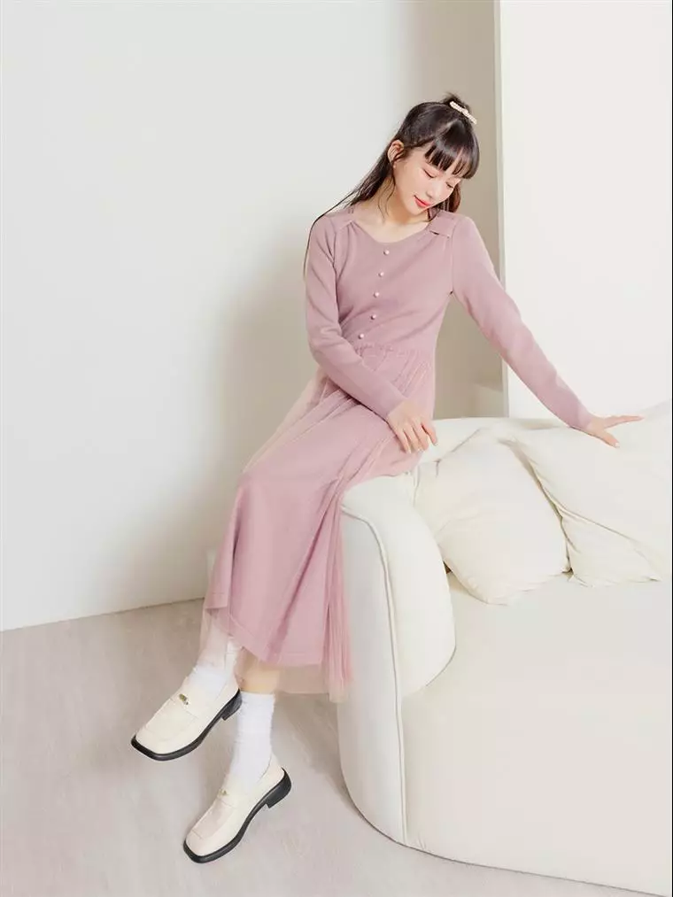 Pink pearl sweater on sale dress