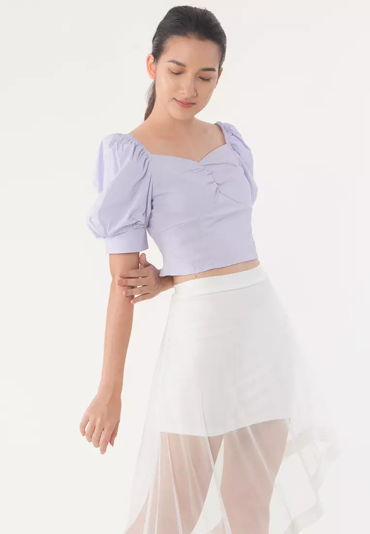 Plain B. Plain B. V-Neckline Crop-Top Purple 2024 | Buy Plain B. Online ...