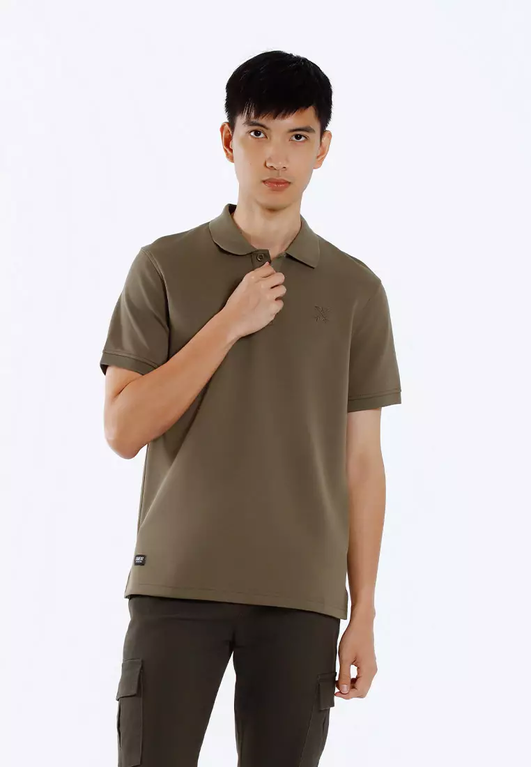 Forest Mens Stretchable Cotton Slim Fit Polo Tee - 23961-48Olive