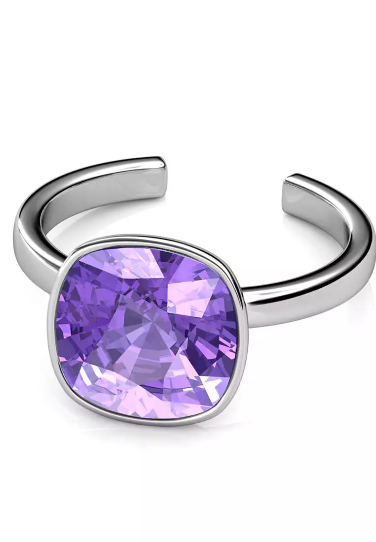 Amethyst Ring Purple WG - Cincin Crystal by Her Jewellery