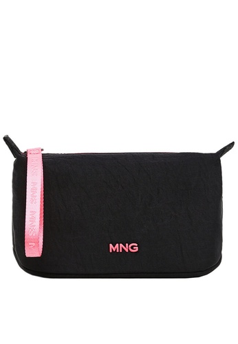 Mango black Zipped Toiletry Bag With Logo F21BCAC508B442GS_1