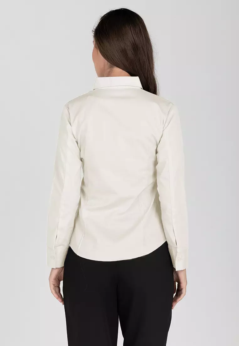 Della Long Sleeve Button Down Office Blouse