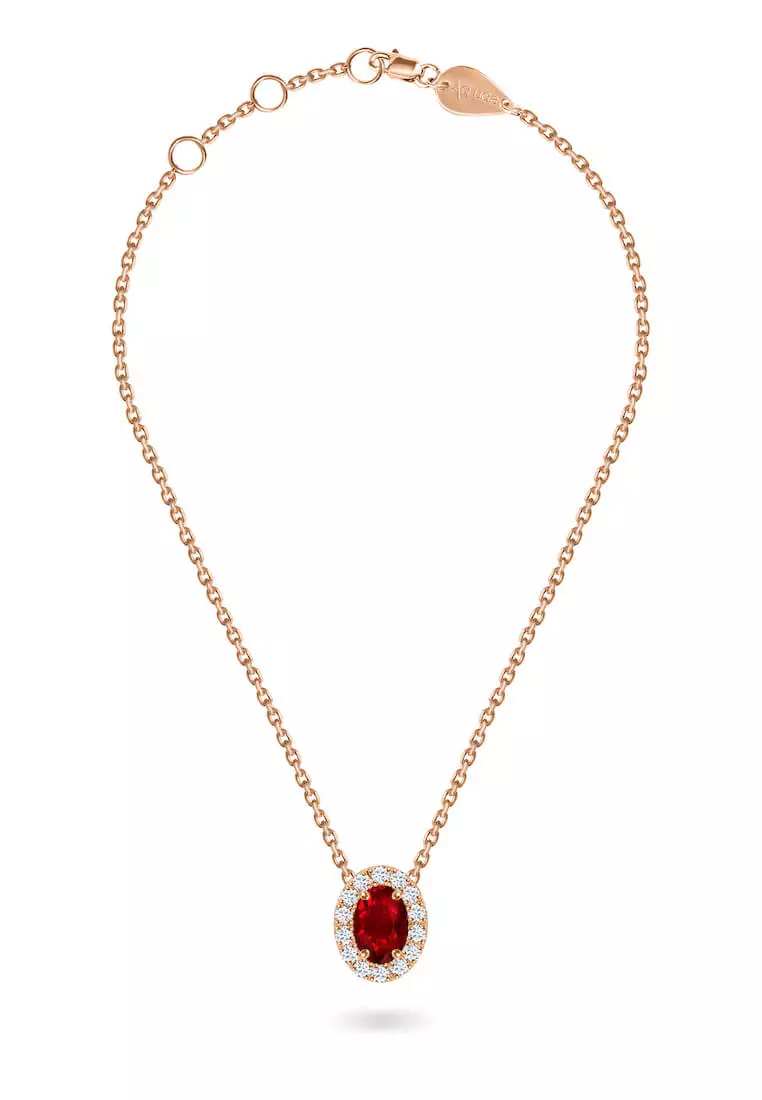 Buy Aquae Jewels Necklace Princess on Precious Stone 18K Gold and