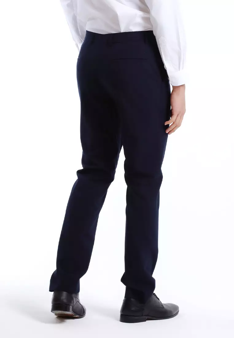 Byford Mens Modern Fit Flat-Front Slacks - 3125002A-39Navy