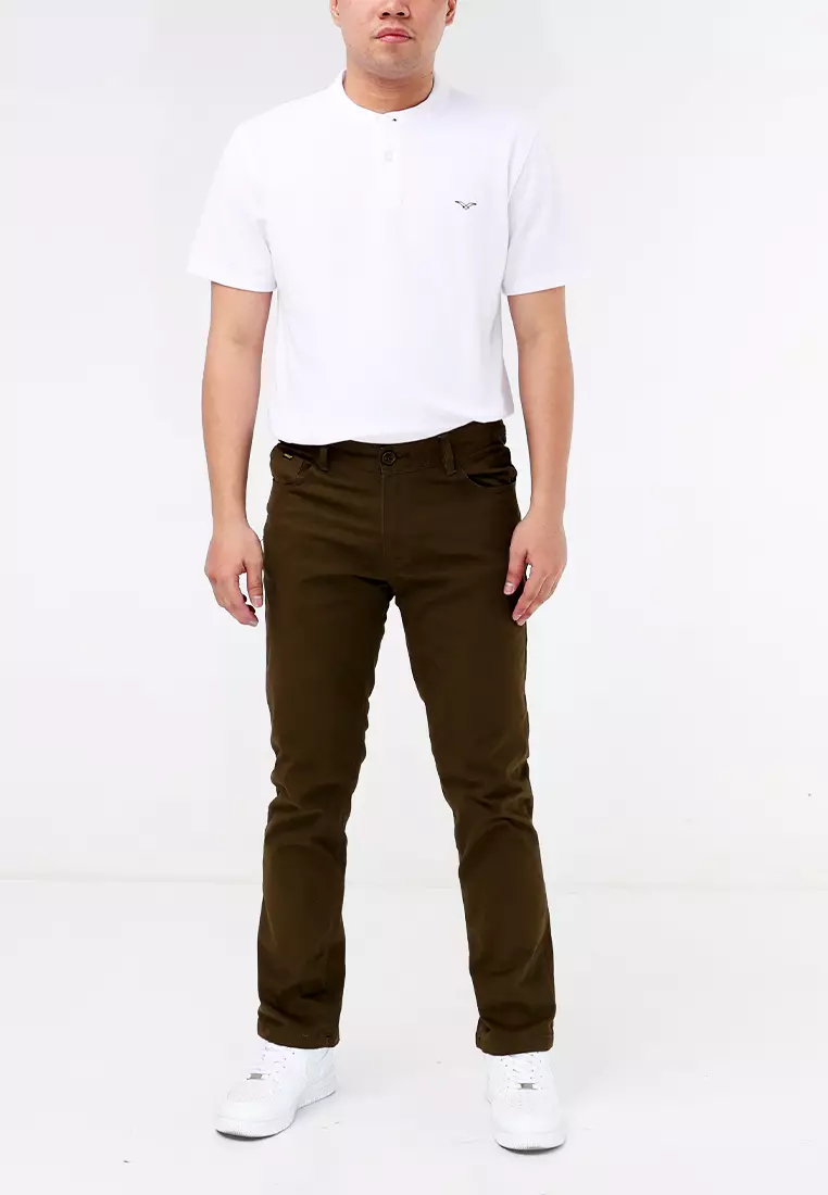 Colored Long Pants Slim Tapered Stretch
