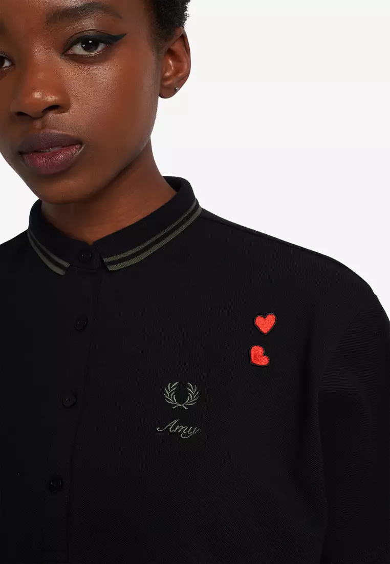 Fred Perry SG2000 Cropped Pique Shirt (Black)