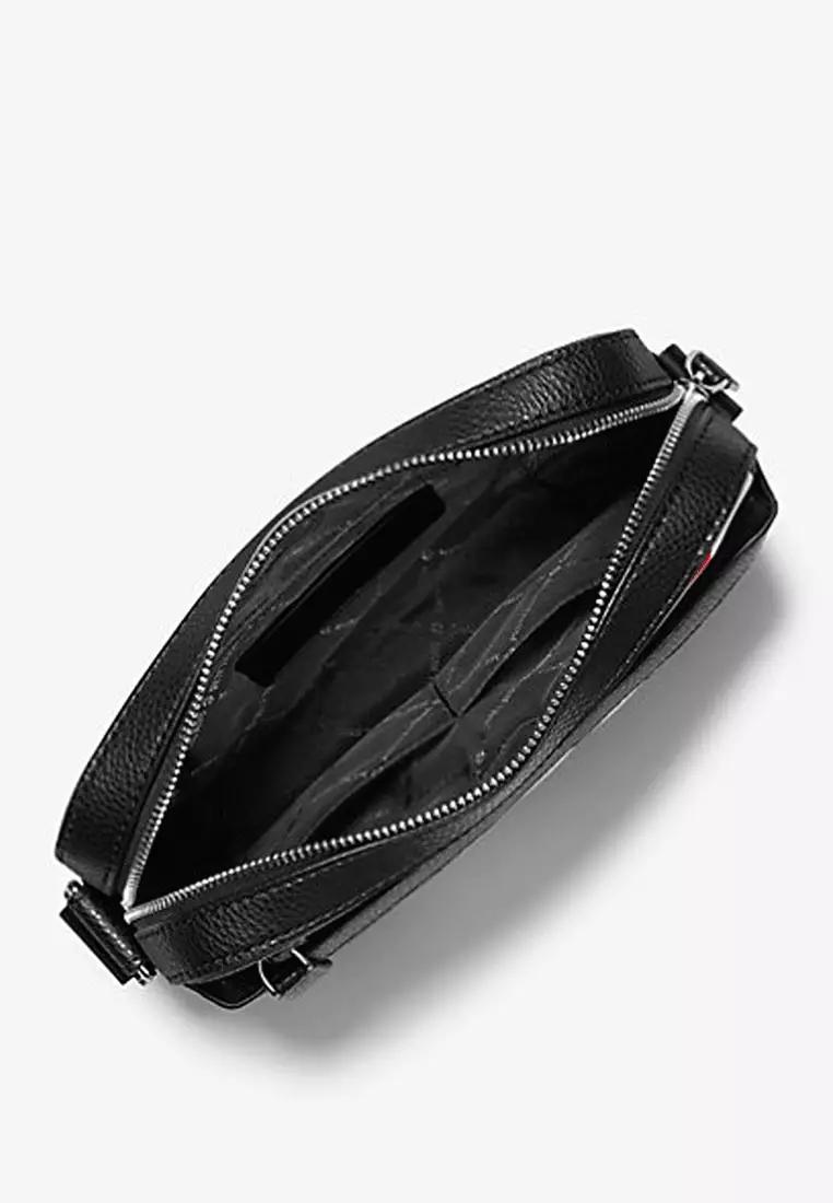 Michael kors black leather top crossbody bag