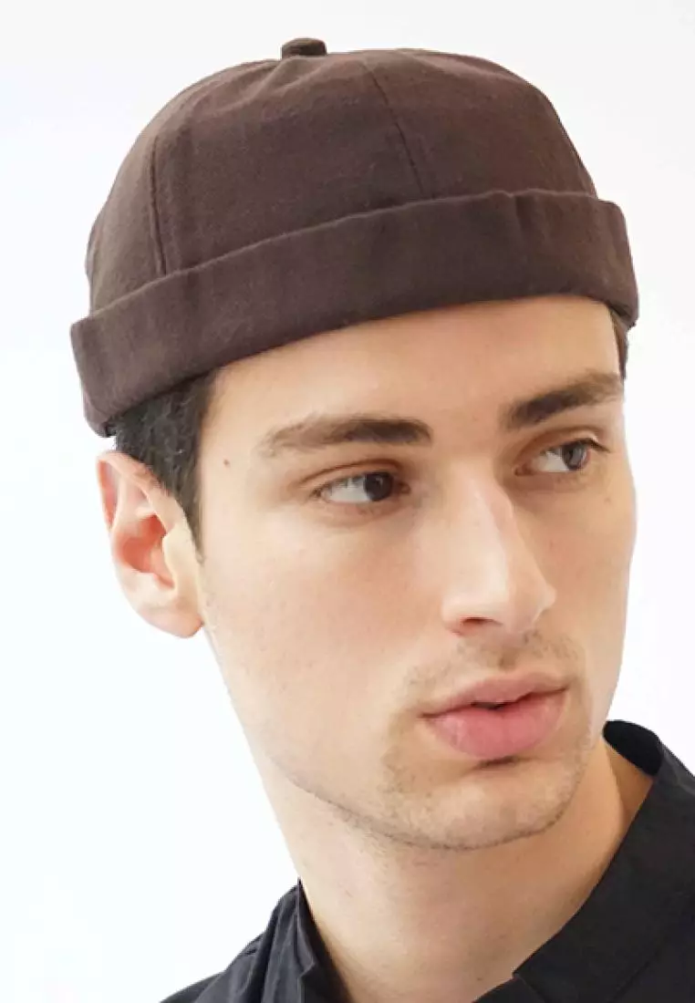 Peci Beanie Polos Miki Hat Kopiah Topi Hijrah Muslim Cokelat