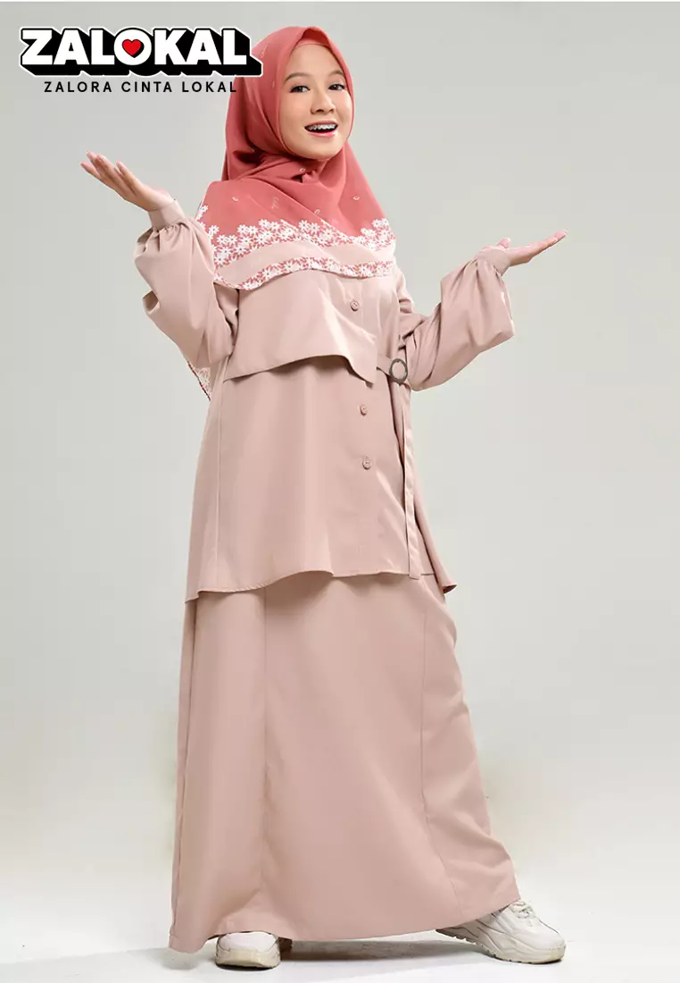 Rabbani - Setelan Tunik Dara Ifana Exclusive Coklat