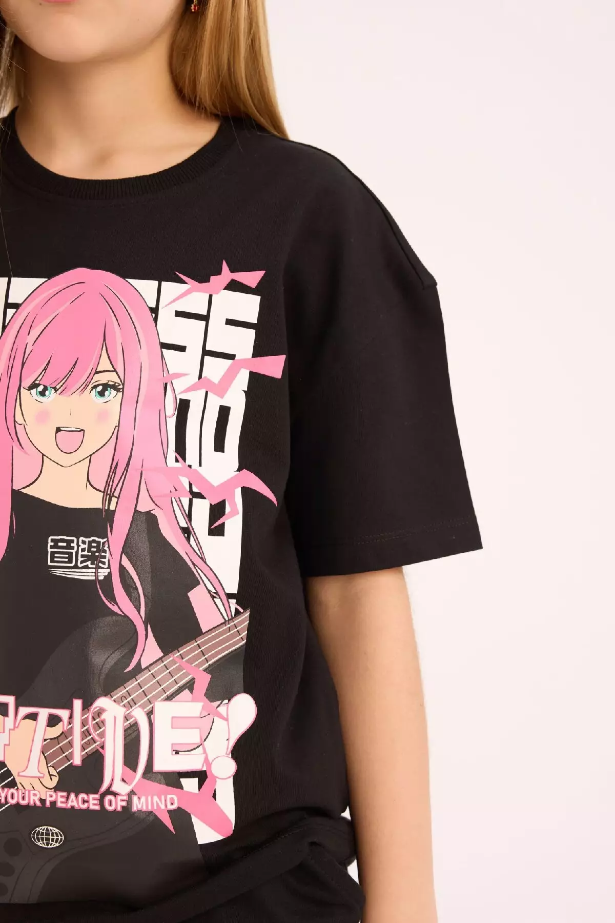 Girls' Relax Fit Crew Neck Printed Short Sleeve T-Shirt E0353A825Sm