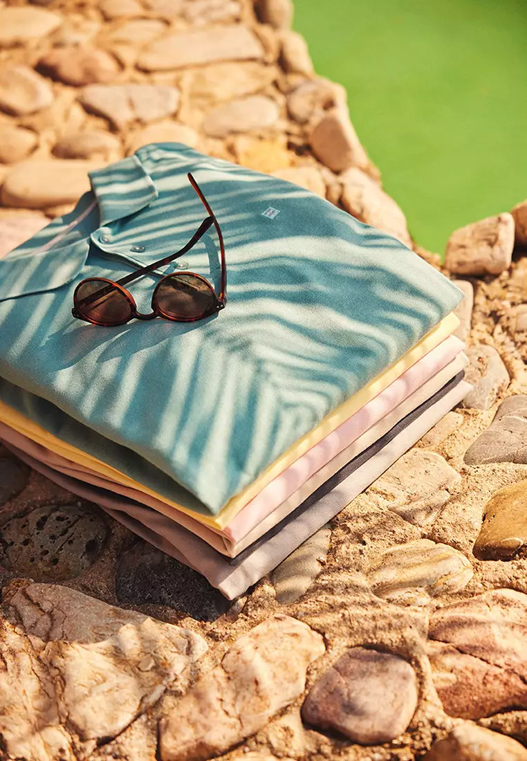 Men's Green 100% Cotton Cool Polo Collar T-Shirt E 001004