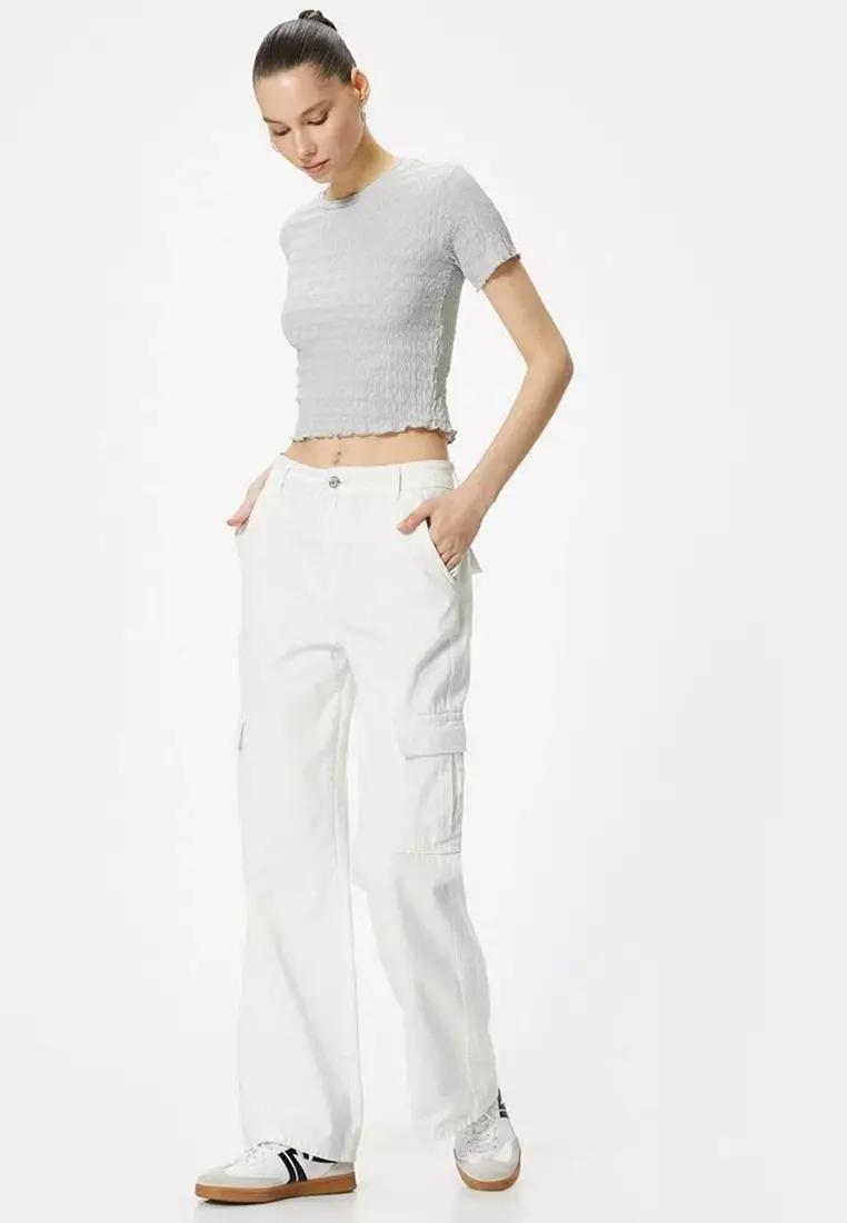 Textured Crop T-Shirt