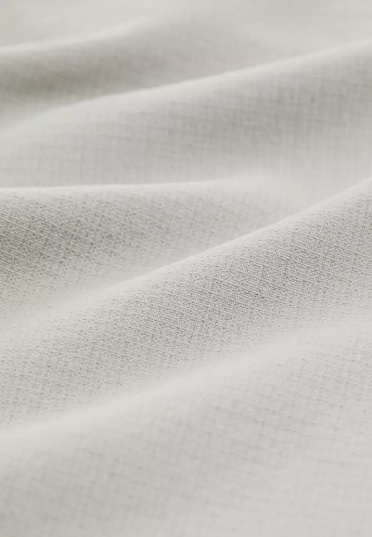 Light Grey-white High Strech Comfortable Slim-fit Trousers