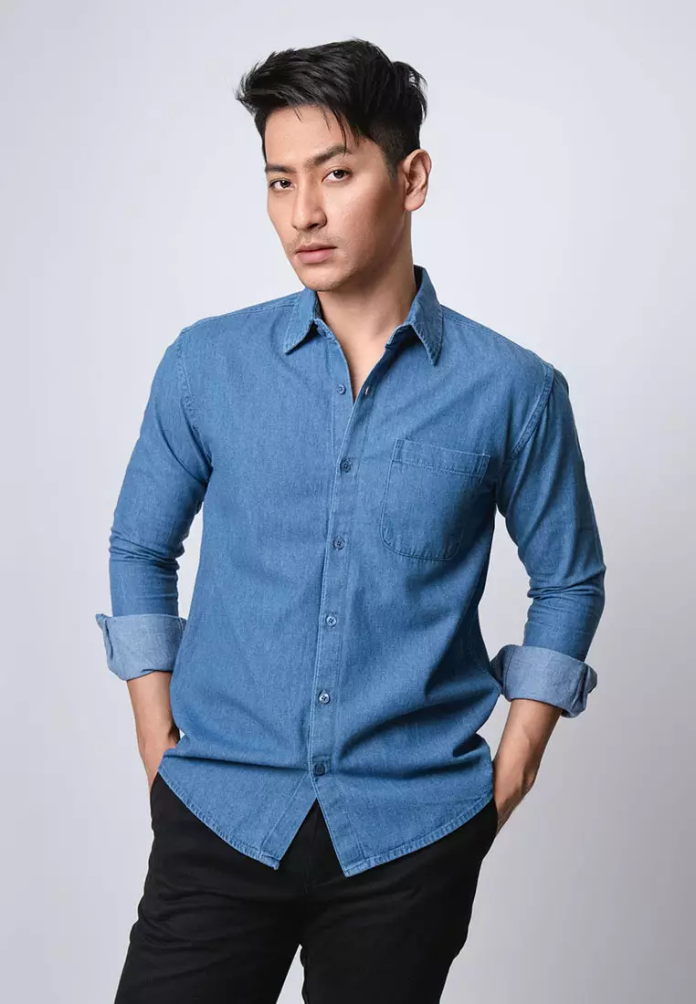 Space Blue Denim Shirt LS