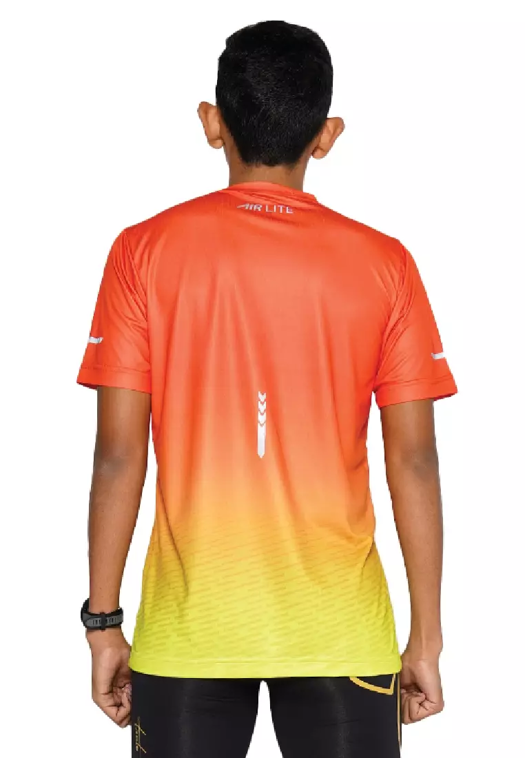 Tiento Baju Lari Ringan Jersey Running Anti UV Pria Dry Fit Lengan Pendek Airlite Yellowflame