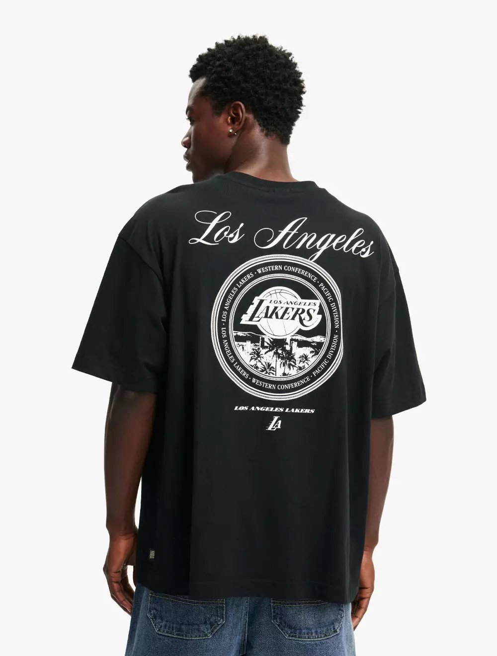 Cotton On - Atasan - Nba La Lakers Box Fit T-Shirt - Lcn Nba Black/Lakers - Cityscape