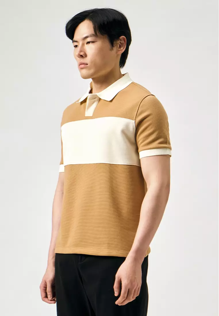 Color Block Pique Polo Shirt