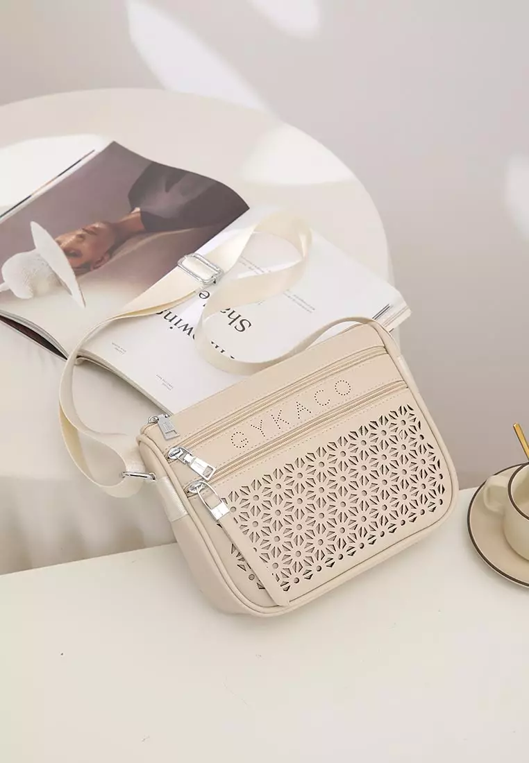 GYKACO DEONA Beige - Tas Wanita Sling Bag - Fashion Top Handle Bag (Import)