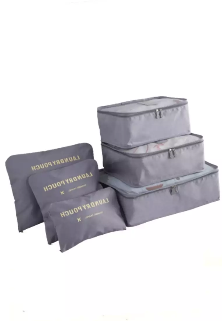 Stevie Tas Travel Bag Unisex Laundry Organizer Packing Cubes Multi Size 6 PCS Material Polyester ORIGINAL - Gray