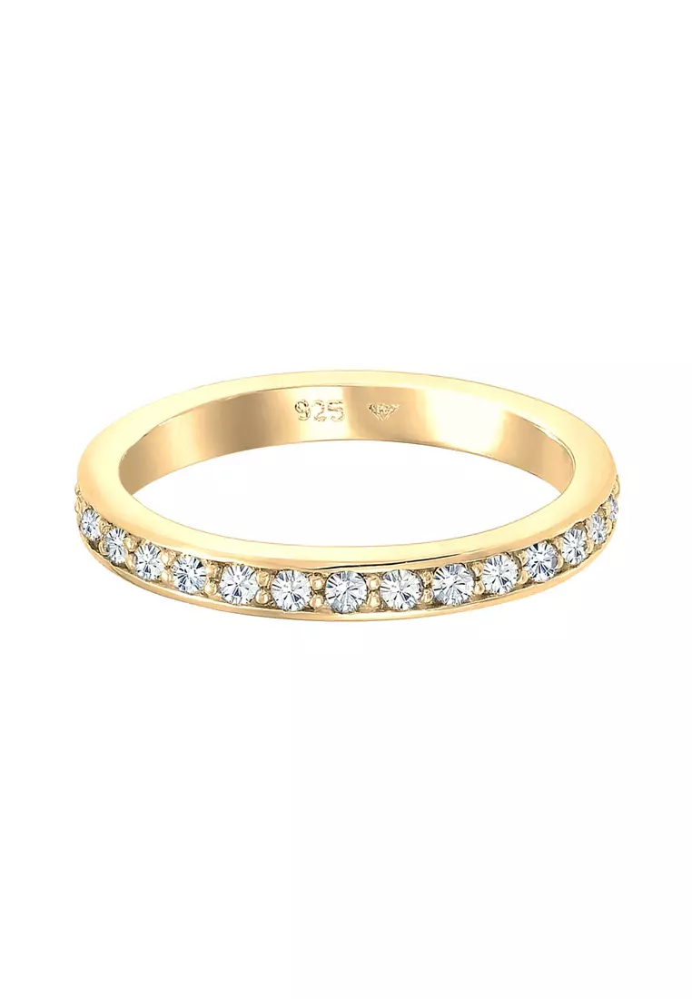 Swarovski® Crystal Eternity Band Ring – Gold-Plated Silver