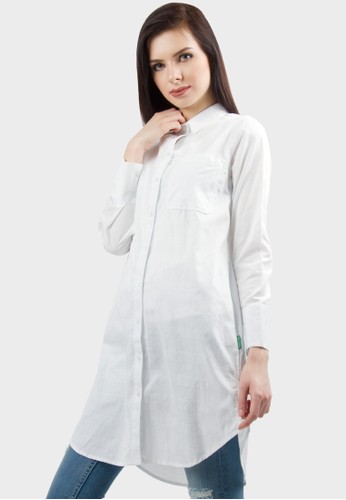 AMORA Long Shirt White