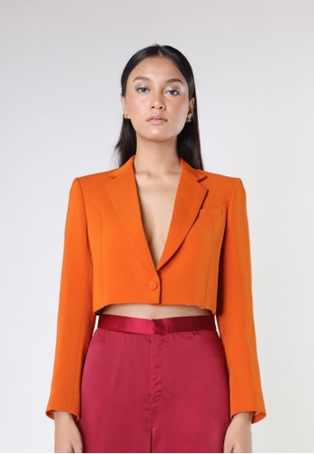 About To Move By Anggun red and orange About To Move By Anggun Cisily Crop Blazer 0970AAAE53BEB4GS_1
