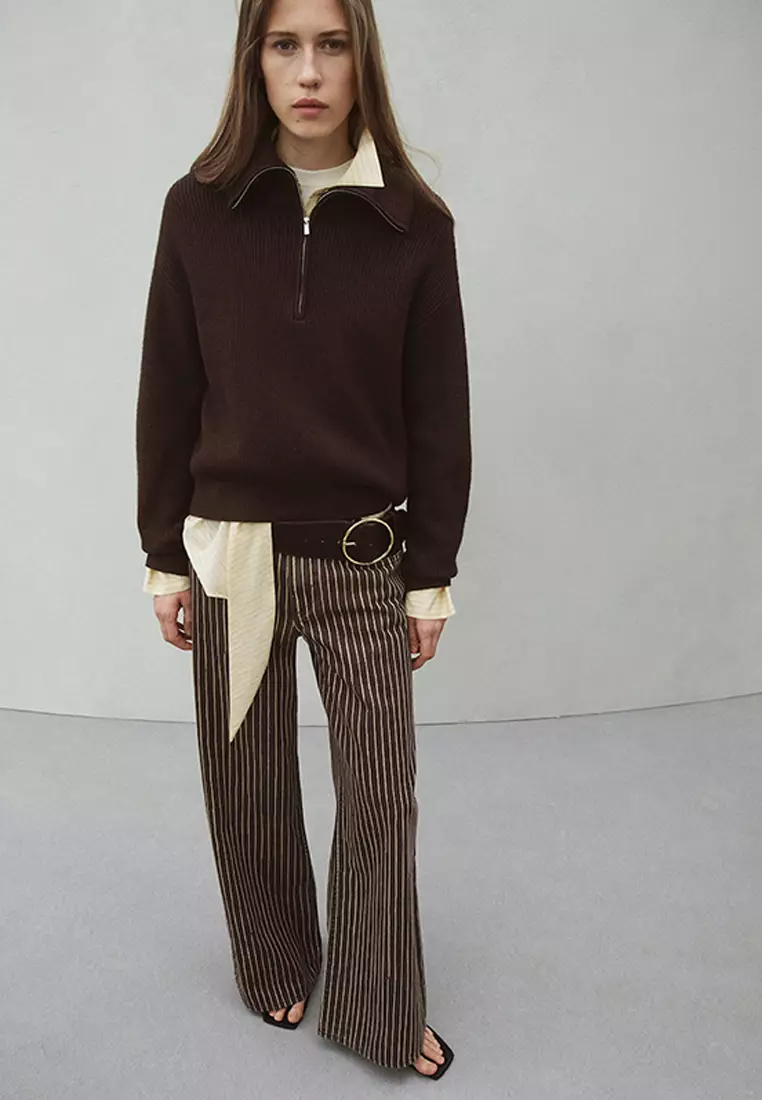 Wide Leg Striped Jeans