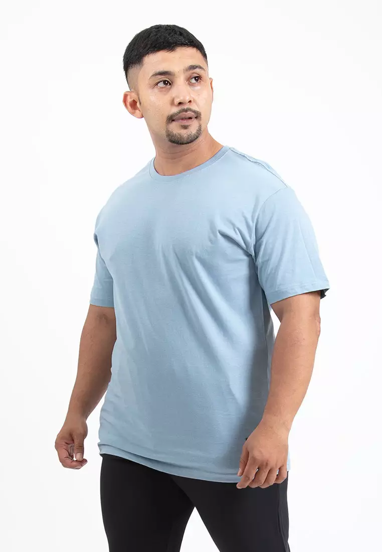 Forest Plus Size T Shirt Men 100% Cotton Soft Unisex Round Neck Big Size Plain Tee | PL23585-38DustyBlue