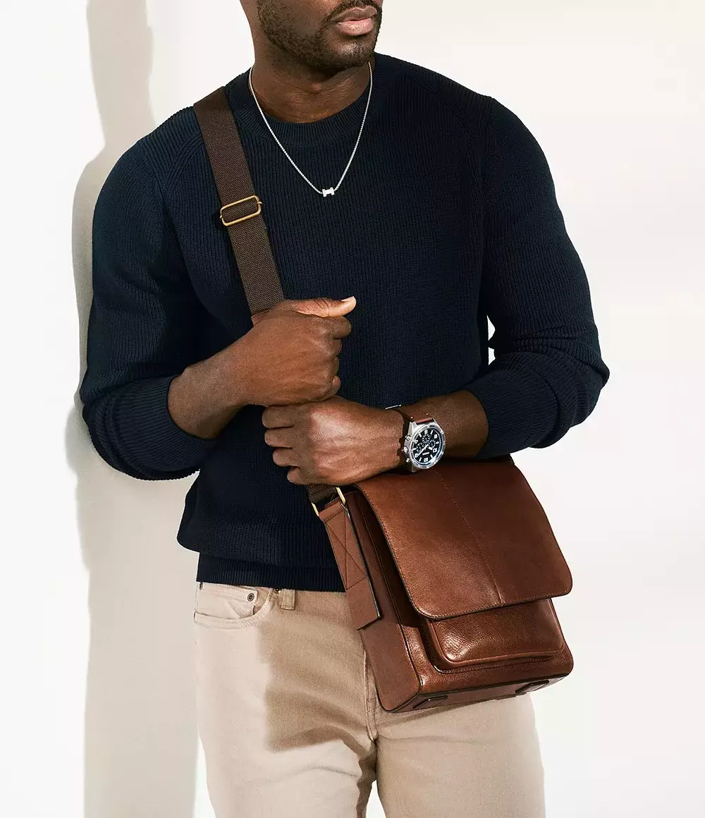 Fossil Kayden Courier Brown Tas Selempang Pria SBG1324-201