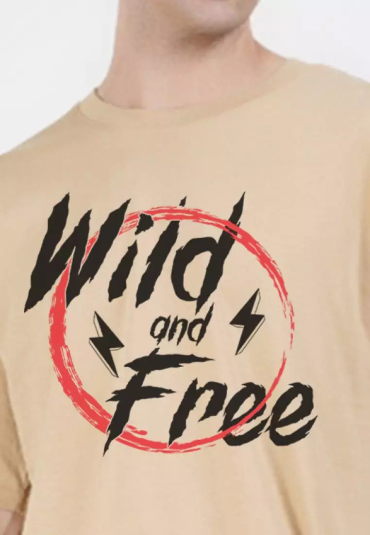 Oversized Wild N Free Beige Cotton Short Sleeve Relax Fit Tee