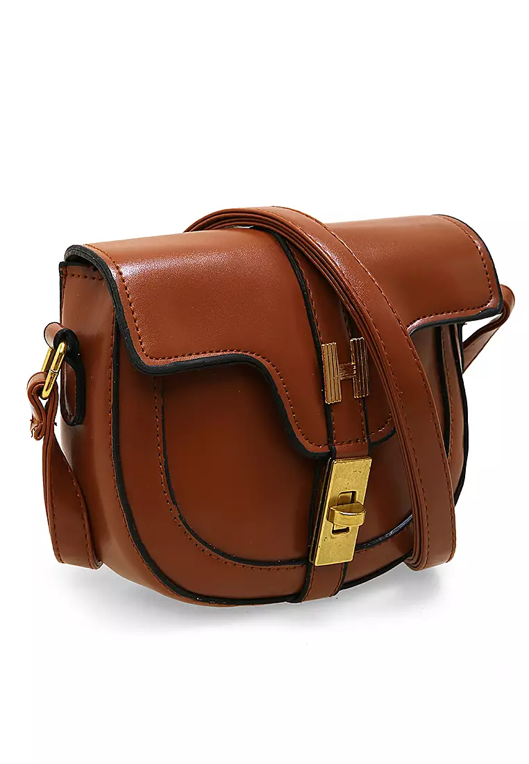 Werlyn Tas Selempang Wanita Model Choco Large Storage Material Leather Kulit ORIGINAL - Brown