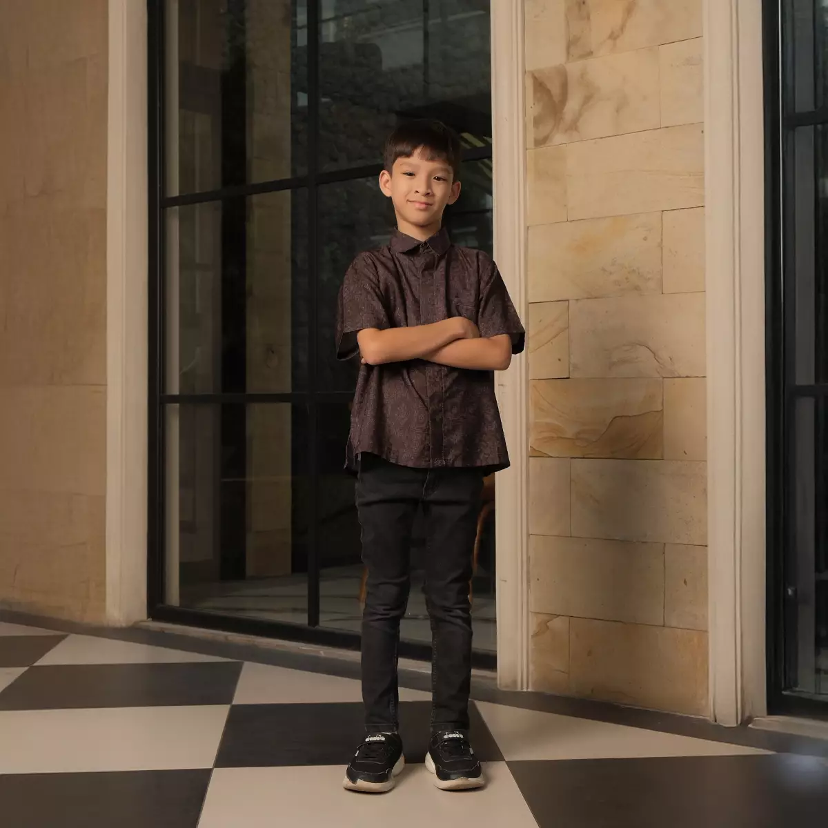 ZM Zaskia Mecca - Lais Cocoa Kemeja Koko Anak Pria - Teman Serumpun - Edisi Laos