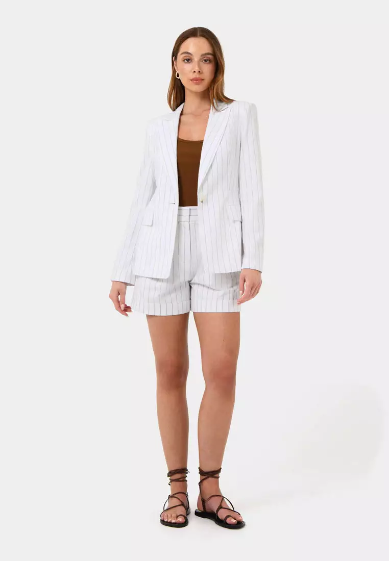Ria Stripe Cotton Blend Jacket