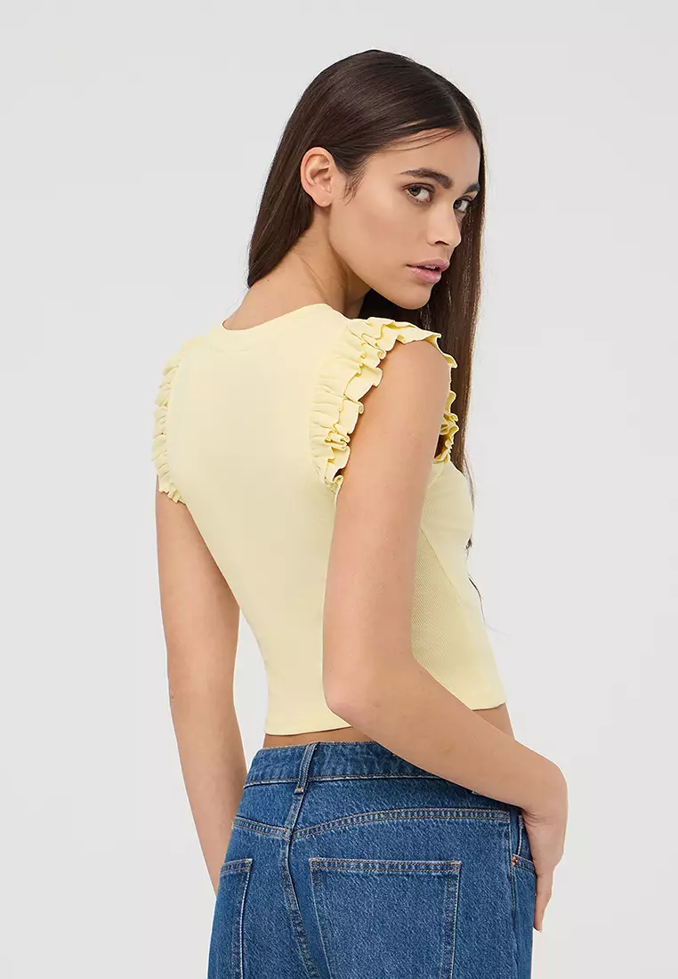 Woman Ruffled Sleeves T-Shirt