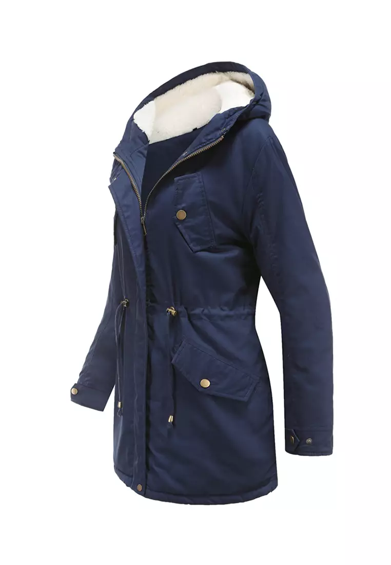 Fleece-lined Hooded Cotton Coat AD-D337