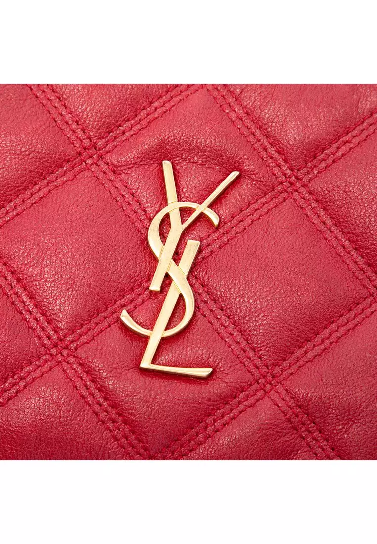 Pre-Loved Saint Laurent Mini Quilted Lambskin Becky Double Zip Crossbody