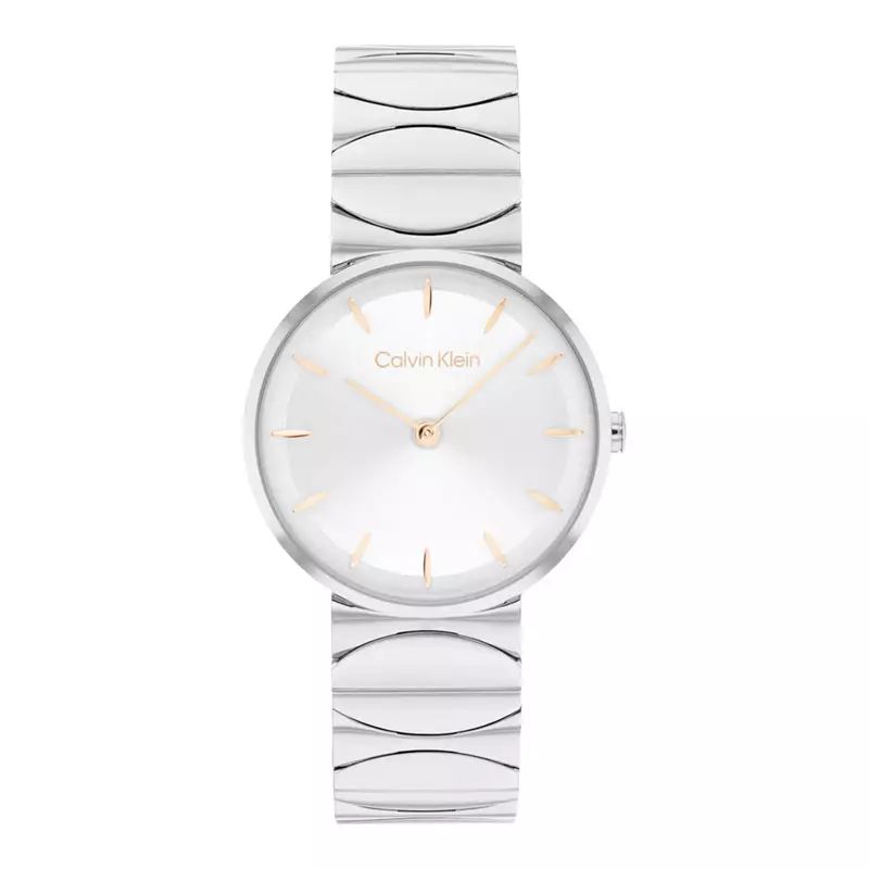 Jam Tangan Wanita Calvin Klein Enchant 25100042 Ladies Silver Dial Stainless Steel Strap