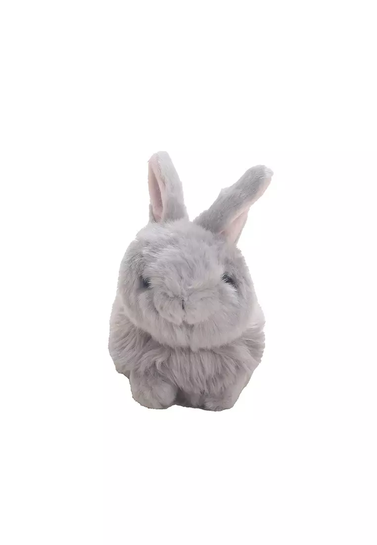 Boneka Binatang Animal Plush Kelinci  Rabbit Grey Abu Abu 15x 11 cm