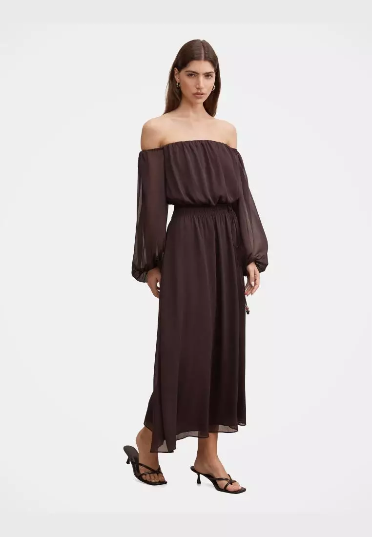 Elodie Off Shoulder Midi Dress