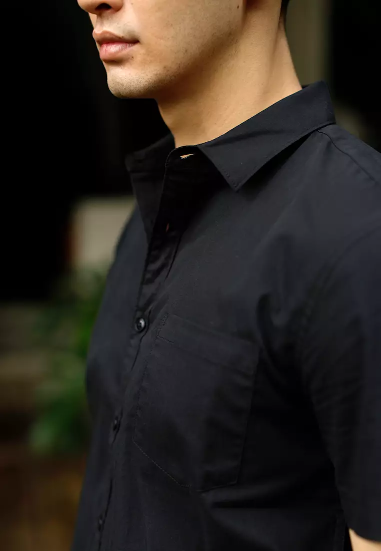 Oxcon Short Sleeve Business Shirt soft cotton Black