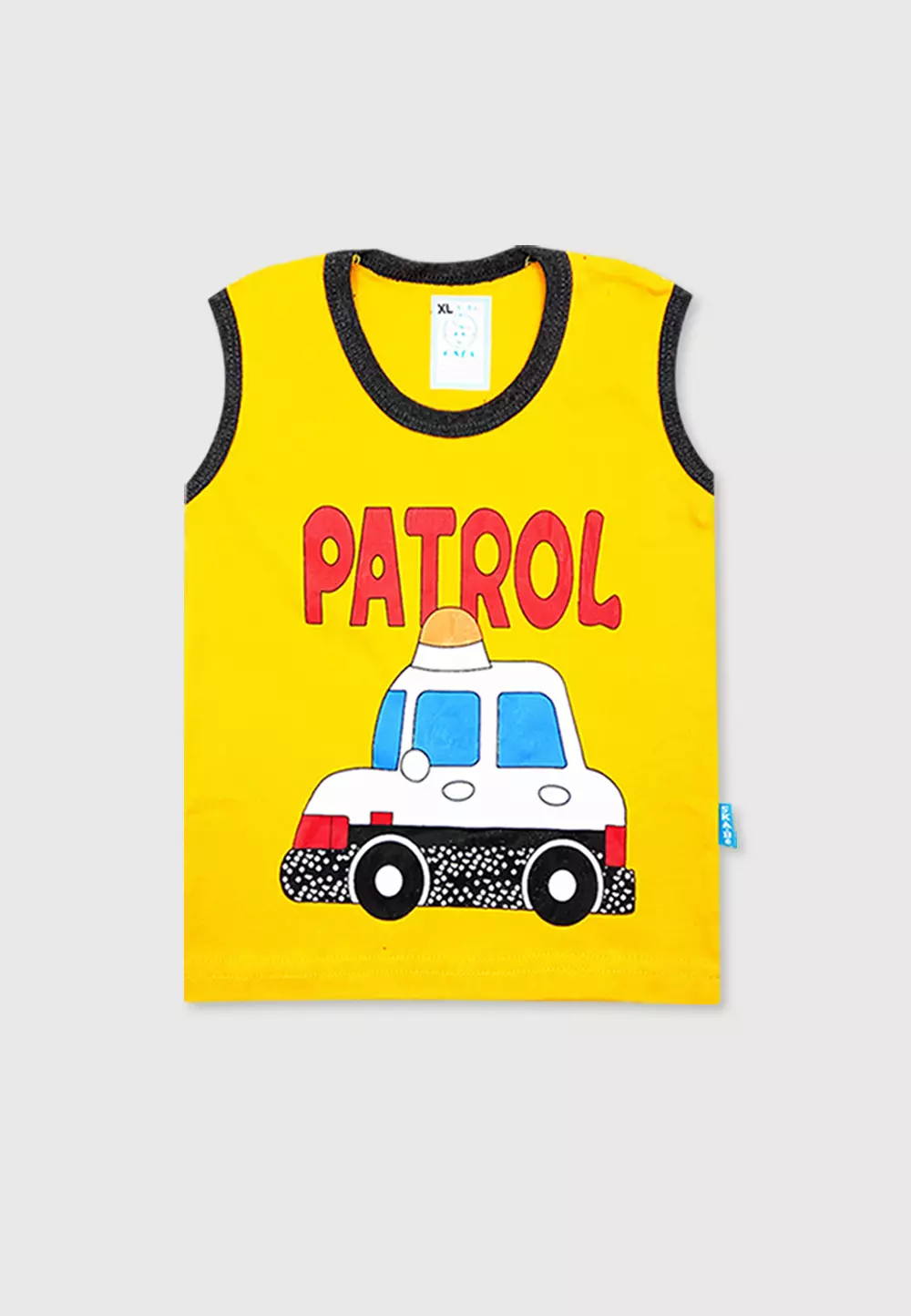 Wakakids Baju Singlet Bayi Anak Laki Laki Usia 12 Bulan Hingga 18 Bulan Setelan Celana Kaos Motif Police Car 3431 Kuning