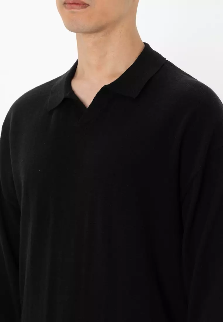 Colin Slub Knit Polo Sweatshirt
