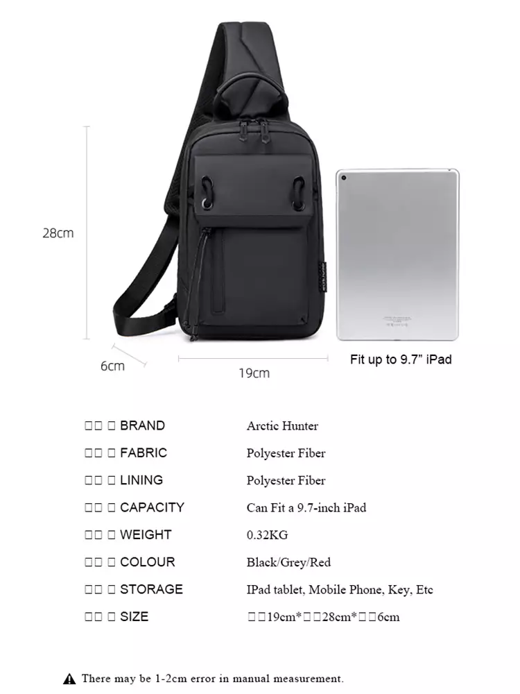 Arctic Hunter XB00526 Tas Selempang Pria Waist Bag Sling Bag Pria - RED