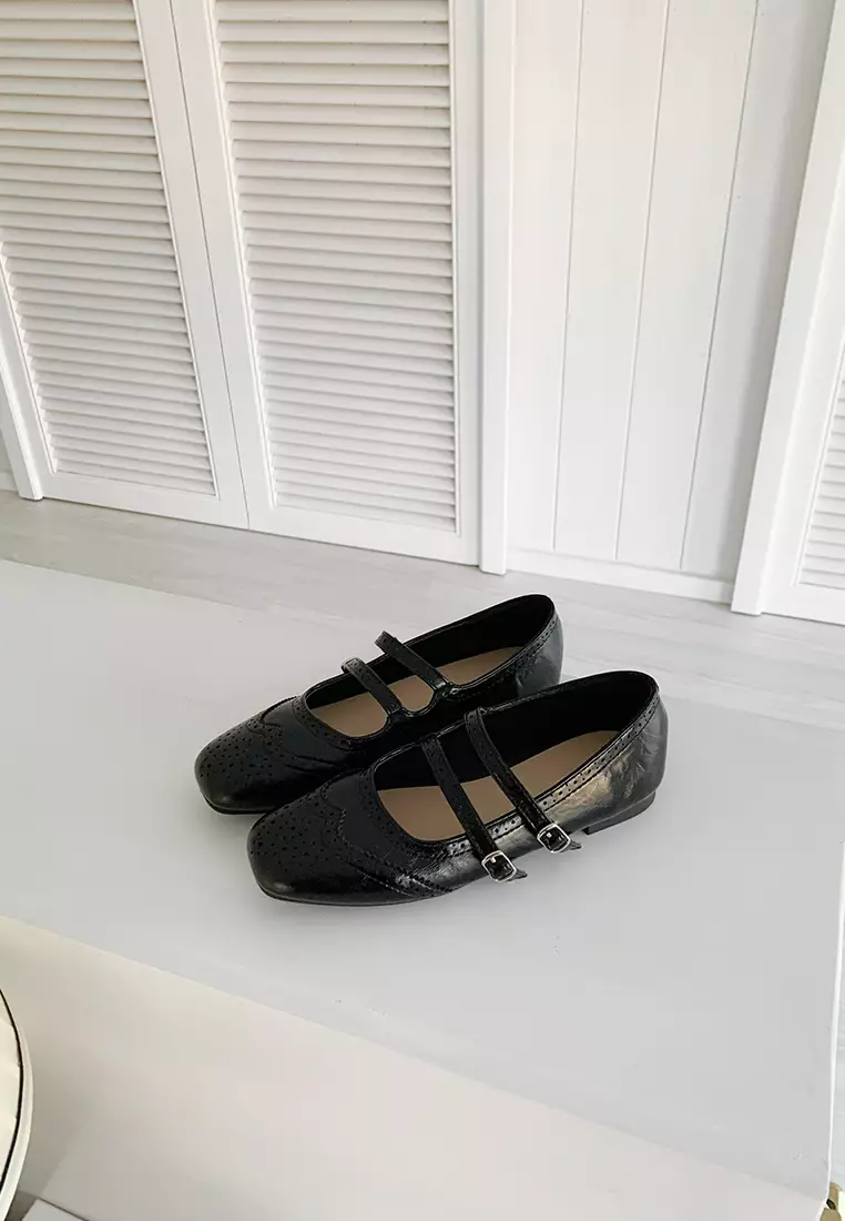 雕花雙搭帶瑪麗珍妮鞋 WW363-6