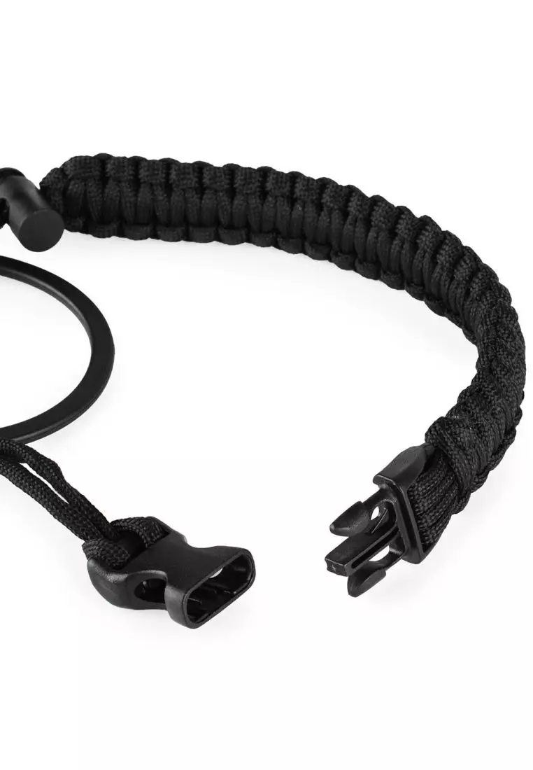 Crossing Paracord Bottle Carrier Strap with Carabiner - Black