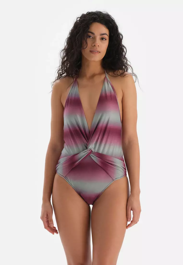 Buy DAGİ Bordeaux Swimsuits, Degrade, Low - Cut, Cupless, Non-wired,  Swimwear for Women Online
