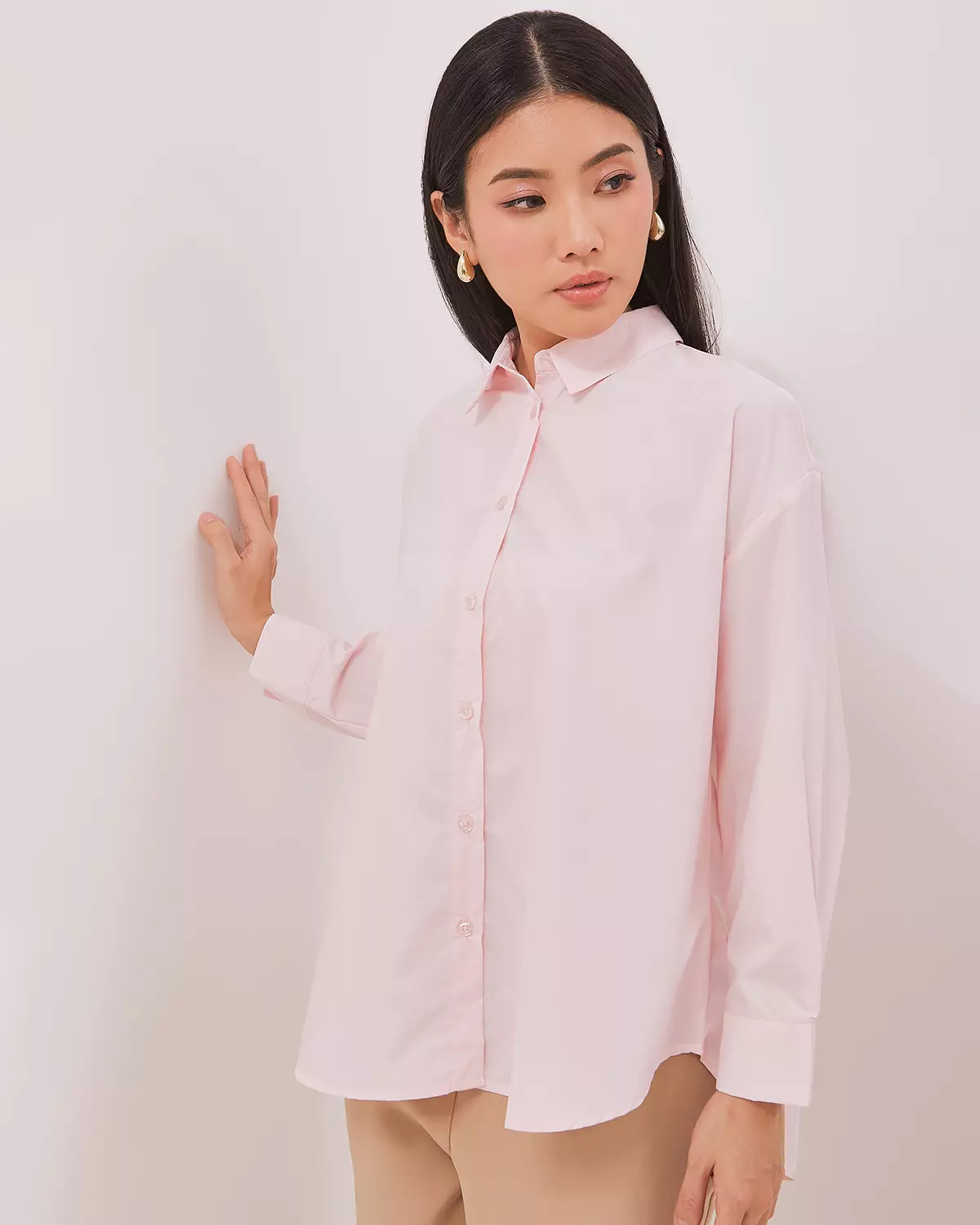 WOMEN'S PINK LONG-SLEEVED SHIRT
