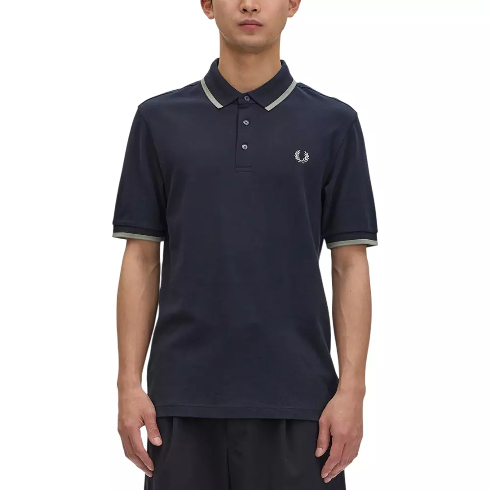 Collar Detail Polo Shirt Navy