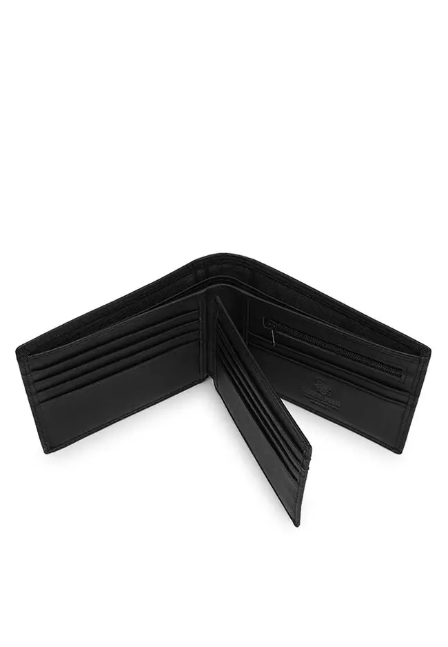 Men's Genuine Leather RFID Short Wallet - Black